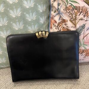 Vintage Salvatore Ferragamo Handbag in Smooth Black Leather